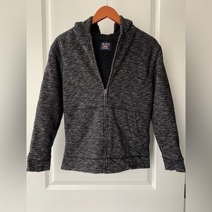 NWOT The Childrens Place Boys Grey Marl Sherpa Fleece Hooded Winter Jacket XXL